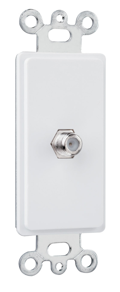 Product image for Pass & Seymour 26CATV-W Single Gang Decorator With F Type Coaxial Connector.