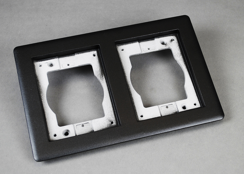 Product image for Wiremold 827TCAL-BK Omnibox™ Double Gang Rectangular Aluminum Carpet/Tile Flange