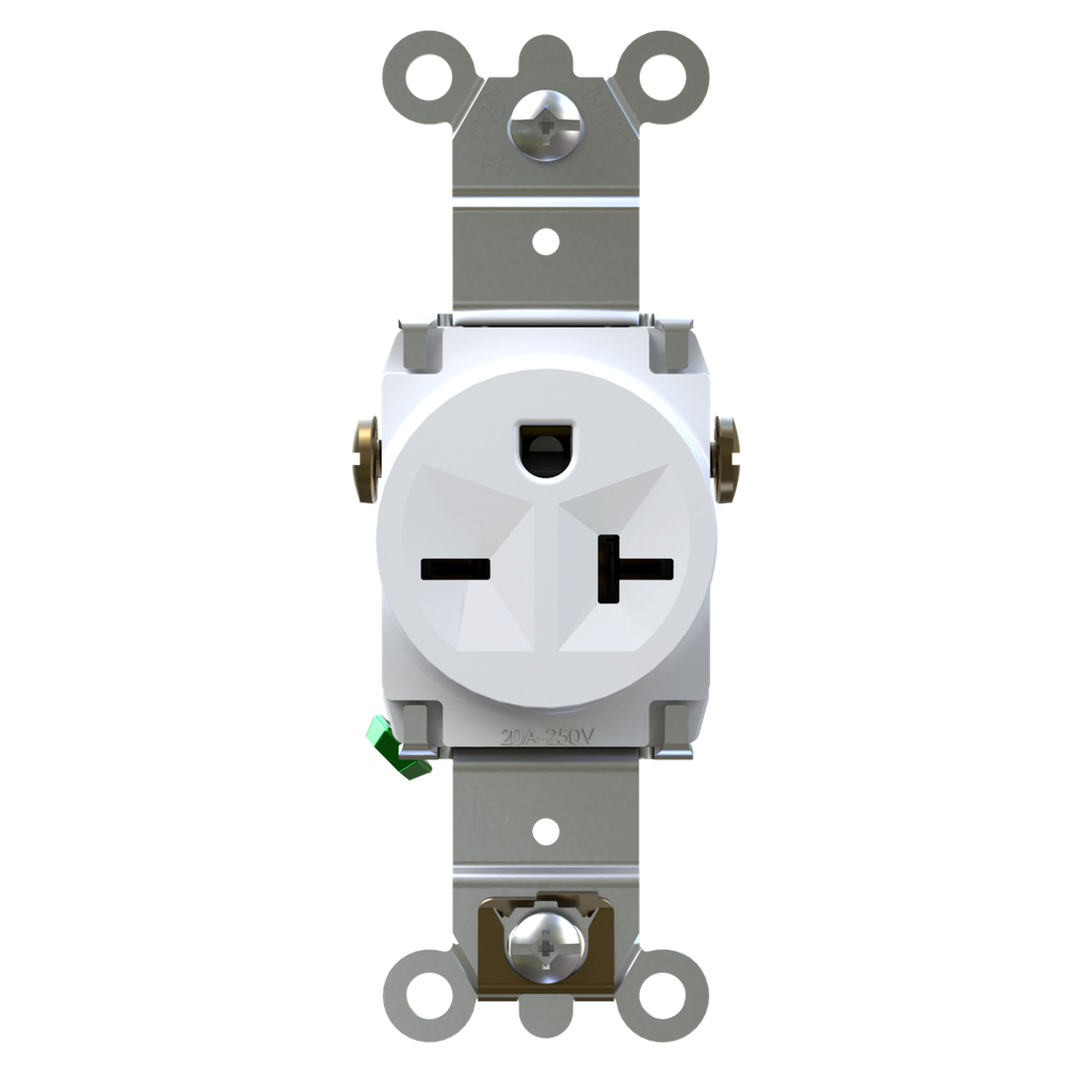 Product image for P&S TR5871W TR SGL REC 20A/250V S+B
