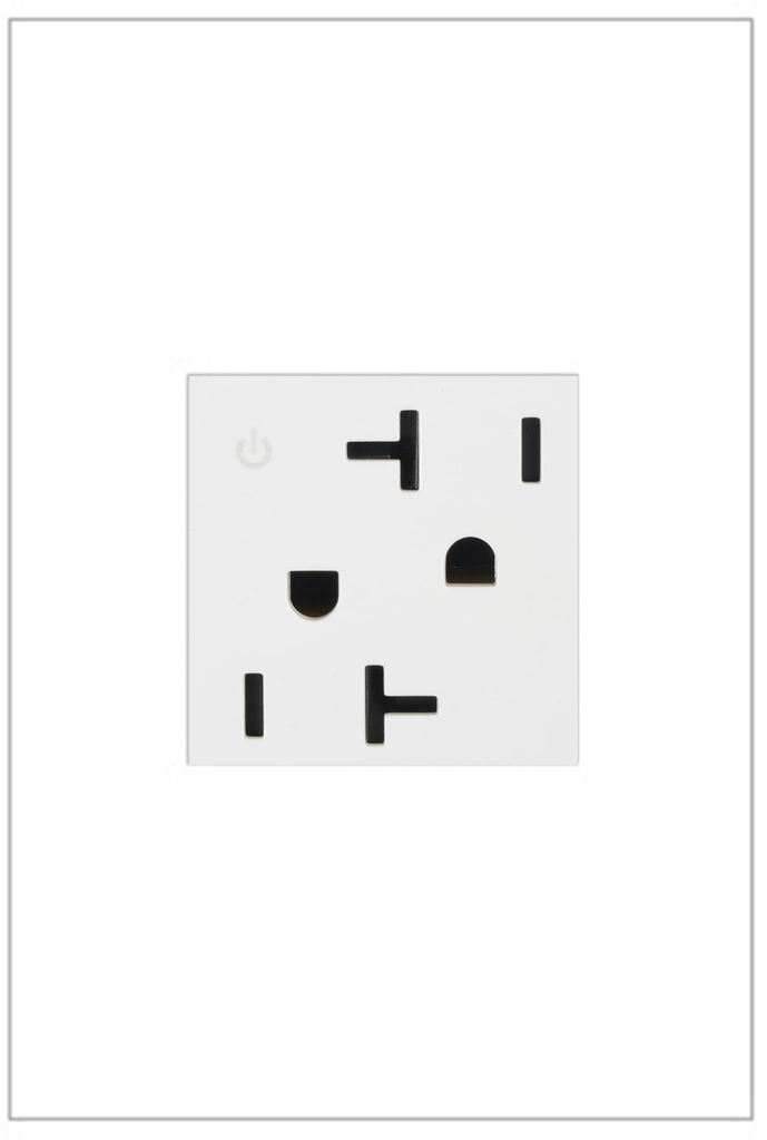 Pass & Seymour ARCD202-W10 20A 125V Dual Control adorne Outlet - White Product image for Pass & Seymour ARCD202-W10 20A 125V Dual Control adorne Outlet - White