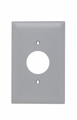 Product image for Pass & Seymour TPJ7-GRY 1Gang Wall Plate, Single Receptacle, Nylon, Jumbo - Gray