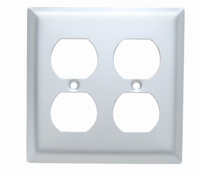 Pass & Seymour SA82 2Gang Wall Plate, Duplex, Standard - Aluminum Product image for Pass & Seymour SA82 2Gang Wall Plate, Duplex, Standard - Aluminum