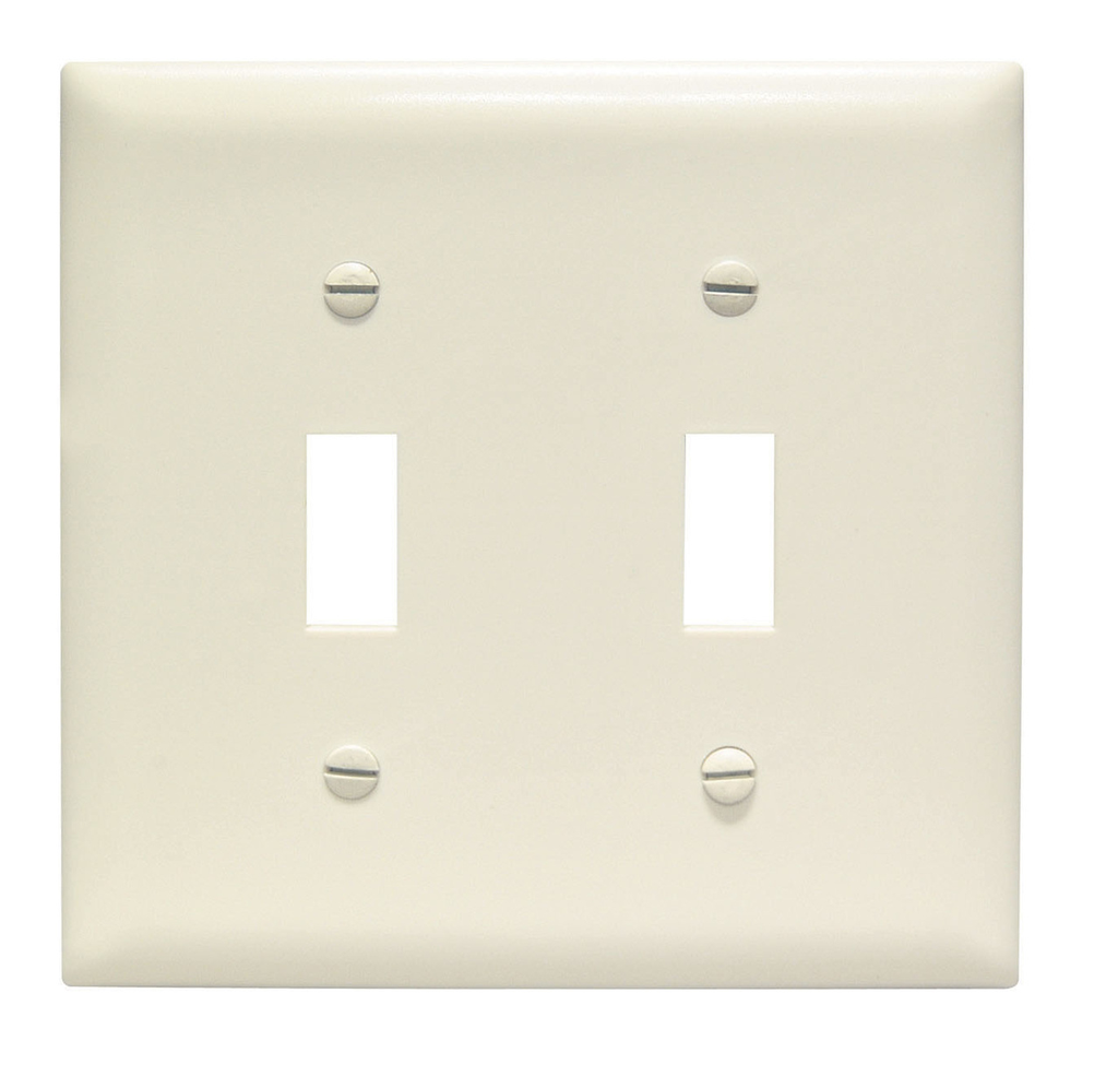 Product image for Pass & Seymour TP2-LA 2Gang Wall Plate, Toggle Switch, Nylon, Standard - Light Almond
