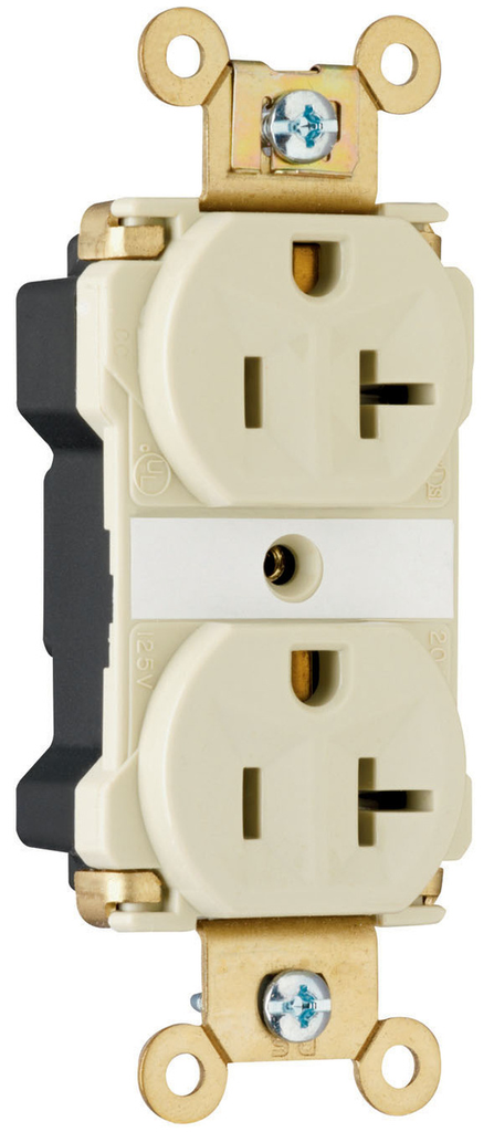 Product image for Pass & Seymour PT5362-AGRY PlugTail™ Industrial Extra Heavy-Duty Spec Grade Duplex Receptacle, 20A 125V - Gray