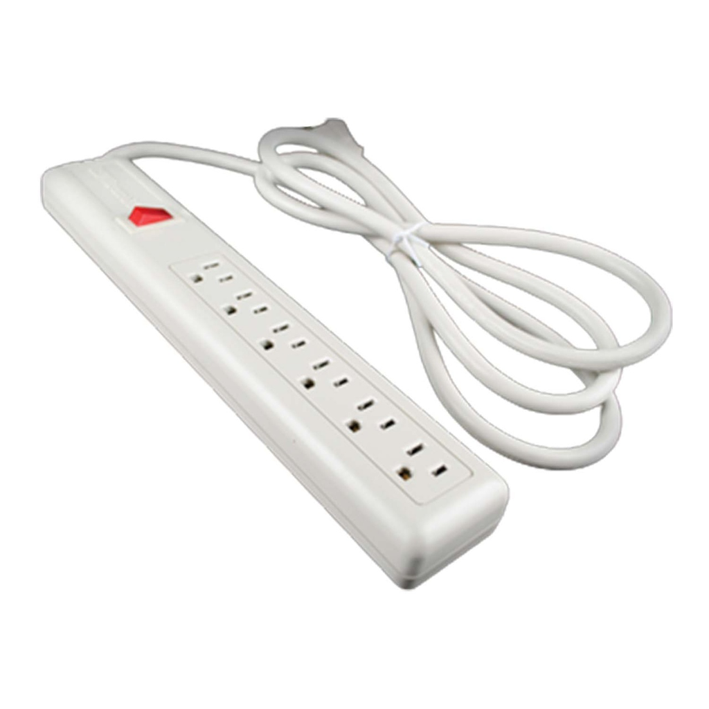 Product image for Wiremold P6-15 12" 120 Volt 15 Amp 6-Outlet Keyhole Mount White Impact-Resistant Polymeric Plug-In Outlet Center Unit