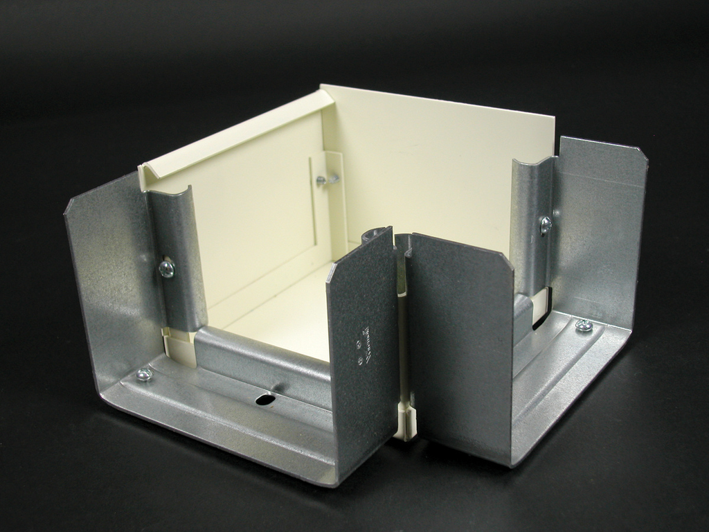 Product image for Wiremold V6011TX 4-3/4" Ivory Steel Combination Flat Elbow