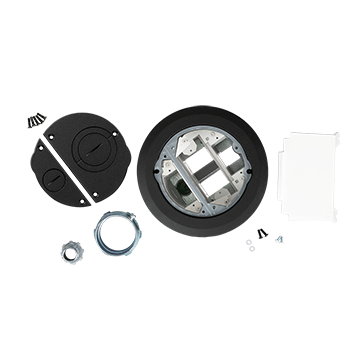 Product image for Wiremold 6ATCFFBK Evolution 6ATCFF-Series Recessed Furniture Feed Assembly with Surface Style Cover