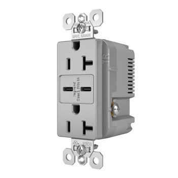 Product image for P&S TR20USBCC6GRY 20A 125V TR REC +