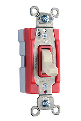 Product image for Pass & Seymour PT20AC3-LA PlugTail™ 3Way Toggle Switch, 20A 120/277V - Light Almond