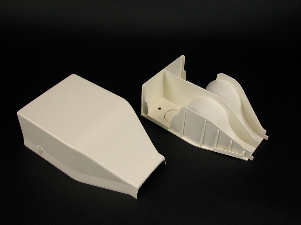 Product image for Wiremold 2310DFO-WH 2300-Series Radiused Divided Entrance End Fitting