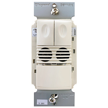 Product image for Wattstopper DSW-302-LA 120/277 VAC Light Almond Dual Technology Dual Relay Wall Switch Occupancy Sensor