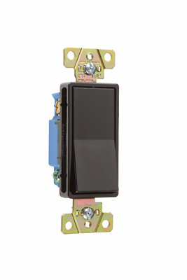 Product image for Pass & Seymour 2603-BK 3-Way Decorator Switch, 15A 120/277V, Back & Side Wire - Black