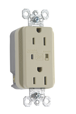 Product image for Pass & Seymour 5262-ISP 15 Amp 125 VAC 2-Pole 3-Wire NEMA 5-15R Ivory Nylon Surge Protective Duplex Receptacle