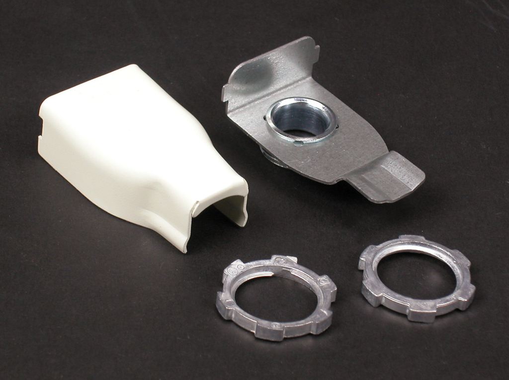 Product image for Wiremold V5783 2-1/8" Ivory Steel 1-Channel Raceway Elbow Box Connector