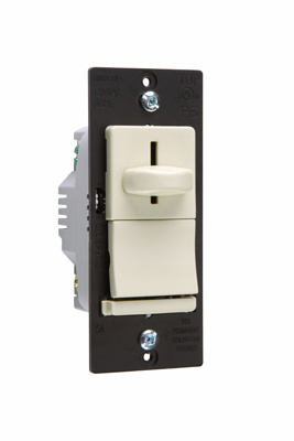 Product image for Wattstopper LSSC5-PLA 120 Volt 5 Amp 1-Pole Light Almond Thermoplastic Slide with Preset On/Off Fan Speed Control