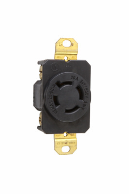 Product image for Pass & Seymour L2020-R Turnlok Single Receptacle, 4wire, 20A 347/600V