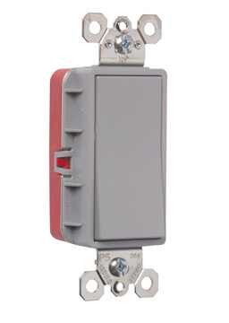 Product image for Pass & Seymour PT2621-GRY PlugTail™ Single Pole Decorator Switch, 20A 120/277V - Gray