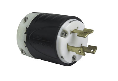 Pass & Seymour L1230P 30 Amp 480 VAC 3-Phase 3-Pole 3-Wire NEMA L12-30P Black and White Nylon Straight Locking Plug Product image for Pass & Seymour L1230P 30 Amp 480 VAC 3-Phase 3-Pole 3-Wire NEMA L12-30P Black and White Nylon Straight Locking Plug