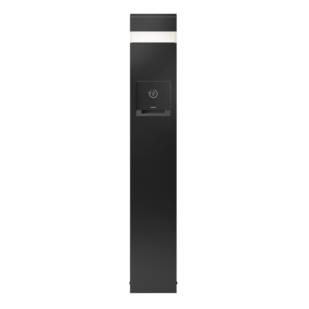 Mayer-DDS-Charging Station with Area Light, 2-Gang, (2) 4-Port USB-A Outlets - Black-1