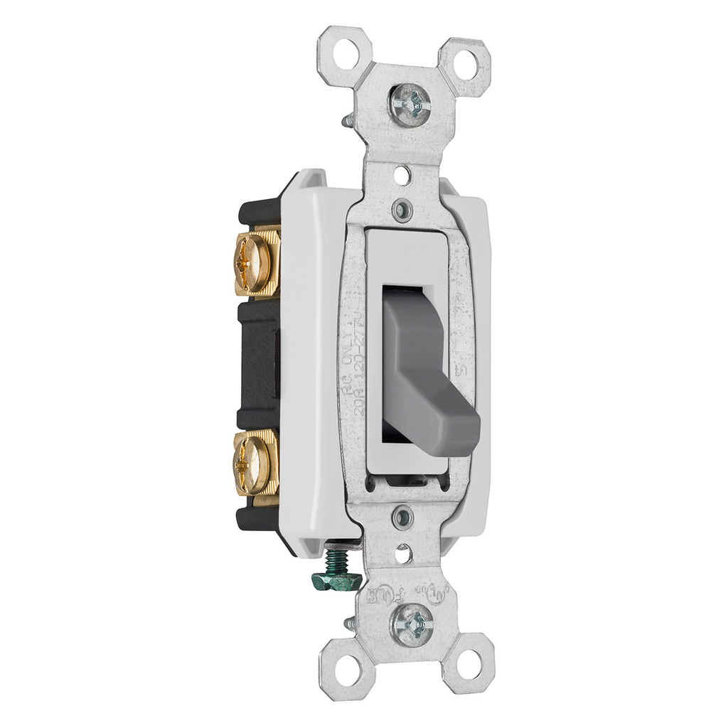 Product image for Pass & Seymour CSB20AC3-GRY Construction 3way Switch, Back & Side Wire, 20A 120/277V - Gray