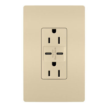 Mayer-DDS-radiant® 15A Tamper-Resistant Ultra-Fast USB Type C/C Outlet, Ivory-1