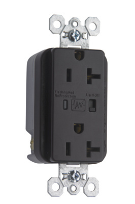 Product image for Pass & Seymour 5362-SP Surge Protective Extra Heavy-Duty Duplex Receptacle, Back & Side Wire, 20A 125V - Brown
