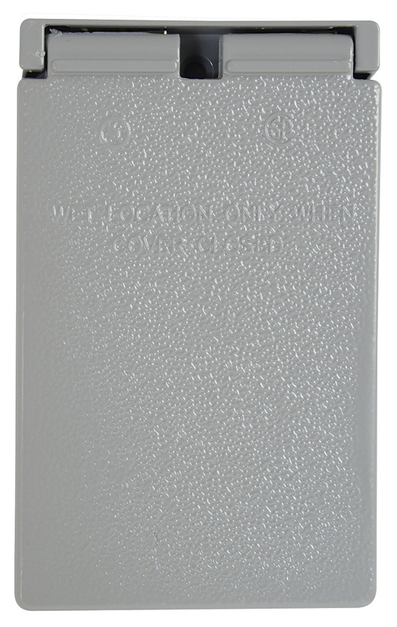 Product image for Pass & Seymour CA723-G 1-Gang Gray Die-Cast Zinc Self Closing Weatherproof Box Cover