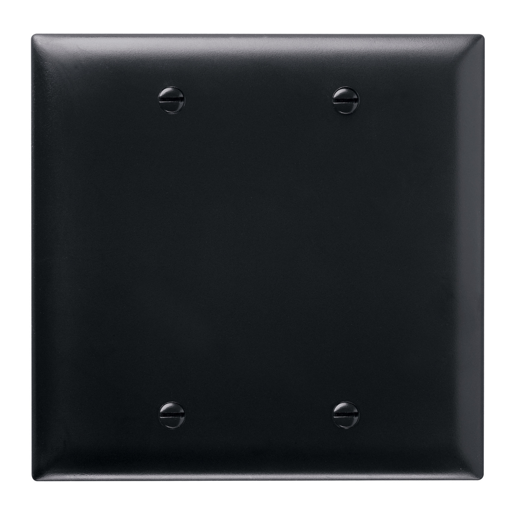 Product image for Pass & Seymour TP23-BK 2Gang Wall Plate, Blank, Box Mount, Nylon, Standard - Black