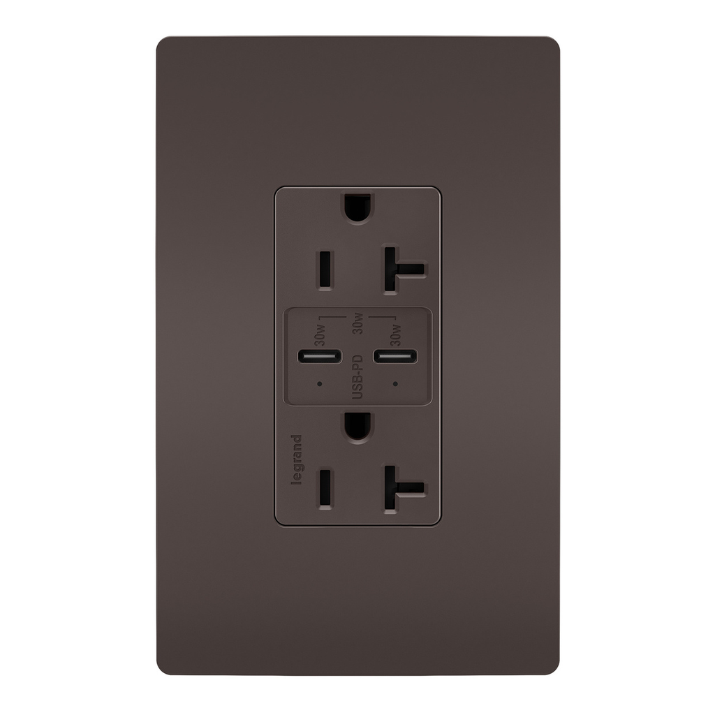 Mayer-DDS-radiant® 20A Tamper Resistant Ultra Fast PLUS Power Delivery USB Type C/C Outlet, Brown-1