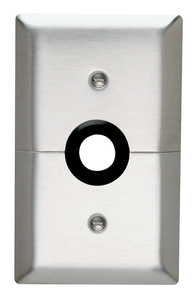 Product image for Pass & Seymour SS754 1Gang Wall Plate, Split TV/Coax, 7/8" Hole - 302/304 Stainless Steel
