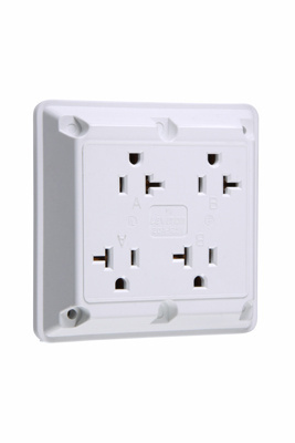 Product image for Pass & Seymour 420-W Quad Receptacle 20A 125V - White