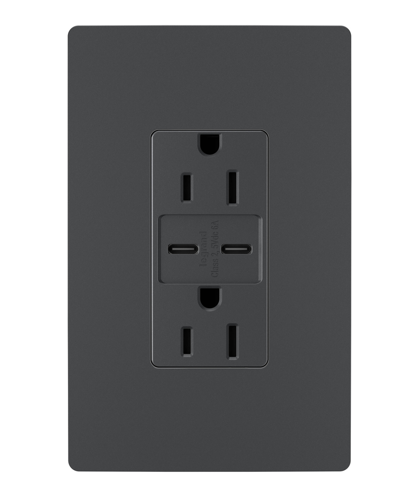 Mayer-DDS-radiant® 15A Tamper-Resistant Ultra-Fast USB Type C/C Outlet, Graphite-1