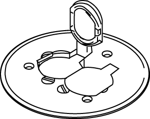 Product image for Wiremold 895P-BLK 5-1/2" Black Polycarbonate Duplex Floor Box Cover Plate