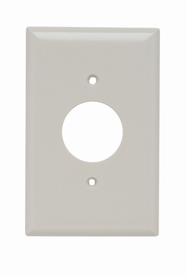 Product image for Pass & Seymour SPJ7-LA 1-Gang 1-Single Receptacle Light Almond Smooth Thermoset Plastic Junior-Jumbo Wallplate