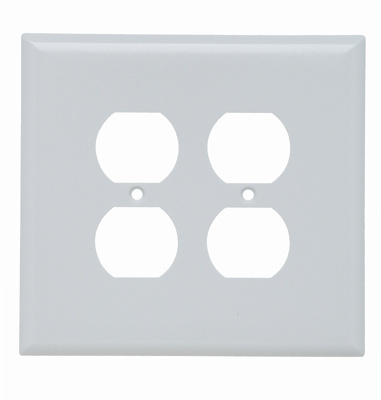 Product image for Pass & Seymour SPO82-W 2Gang Wall Plate, Duplex Receptacle, Jumbo - White
