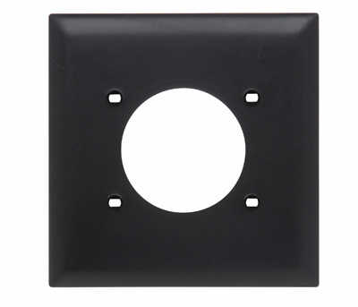 Product image for Pass & Seymour TP703-BK 2Gang Wall Plate, 2.1563" Power Outlet Receptacle, Nylon, Standard - Black