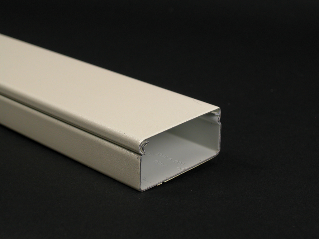 Product image for Wiremold V2400BC 5 Foot x 1-29/32 x 7/8" Ivory Steel 2-Channel Raceway Base and Cover