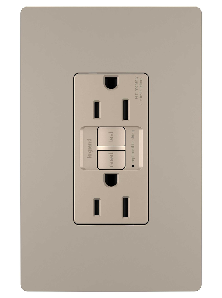 Product image for Pass & Seymour 1597-TRNICC4 15A 125V GFCI Tamper Resistant Receptacle, Nickel