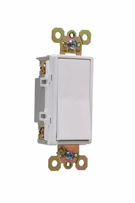 Product image for Pass & Seymour 2604-W Four-way, Back and Side Wire, Decorator Switch, 15 amps, 120/277V - White