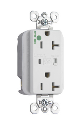Product image for Pass & Seymour 8300-WSP Hospital Grade Surge Protective Duplex Receptacle, Back & Side Wire, 20A 125V - White