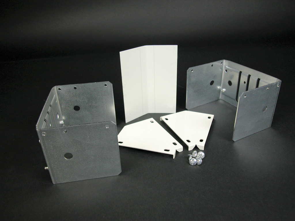 Product image for Wiremold G6012TX 4-1/4" Gray Steel Multiple Channel Raceway 45 Degrees Internal or External Elbow