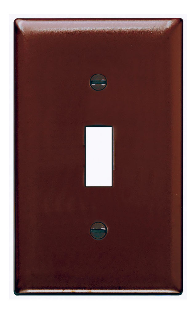Product image for Pass & Seymour TP1 1Gang Wall Plate, Toggle Switch, Nylon, Standard - Brown
