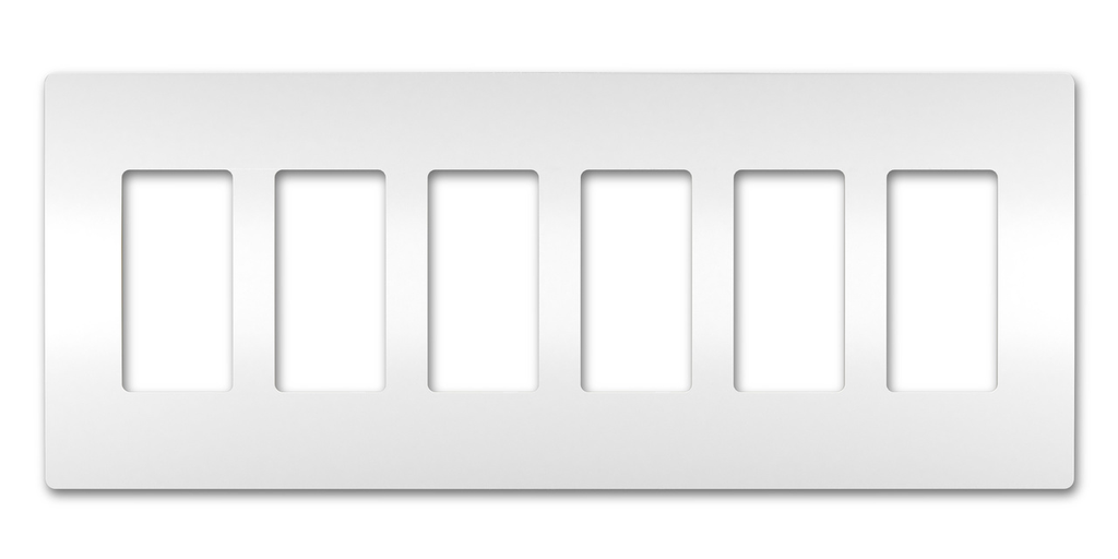 Product image for Pass & Seymour RWP266-W 6Gang Screwless Wall Plate, Radiant® - White