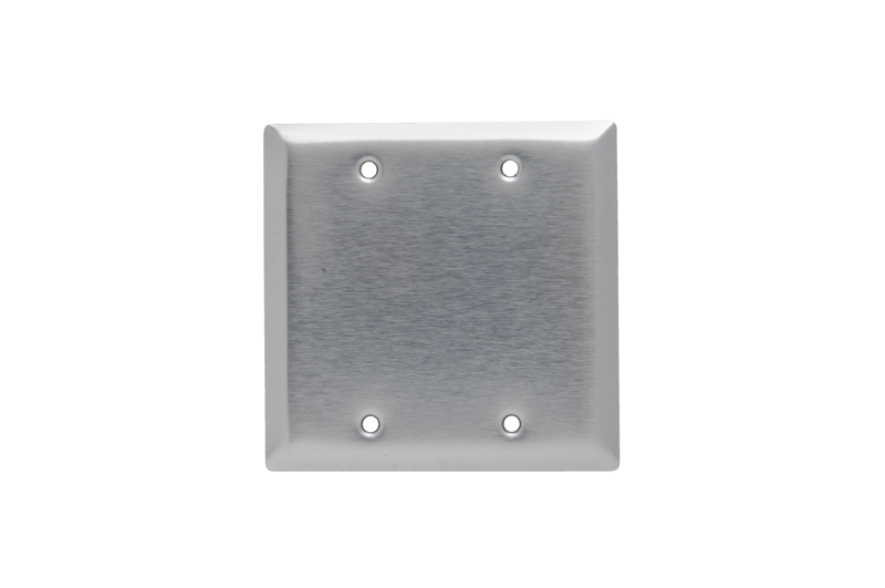 Mayer-DDS-2-Gang 430 Stainless Steel Wall Plate, Blank Box Mounted-1