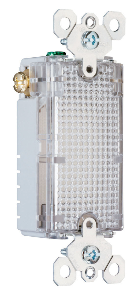 Product image for Pass & Seymour TMHWL-LOUVCC 120 VAC Clear LED Decorator Full Hallway Night Light