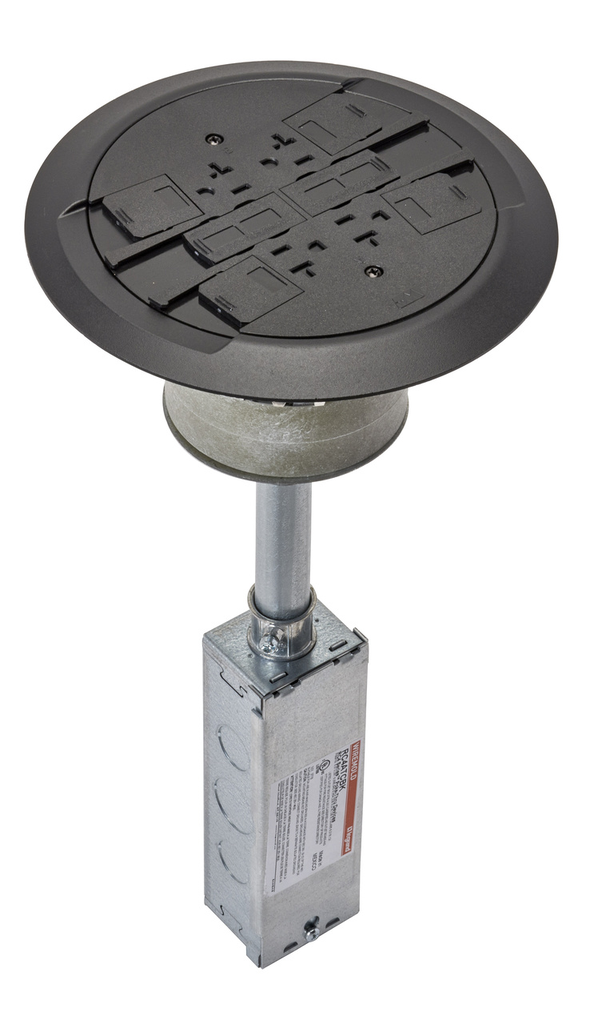 Product image for Wiremold RC4CTCBK RC4 Multi-Service Poke-Thru Finish Flange and Slide Holder Assembly