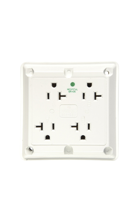 Product image for Pass & Seymour 420-HW Hospital Grade Quad Receptacle 20A 125V - White