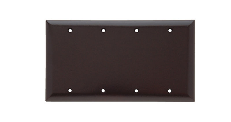 Pass & Seymour SP43 4Gang Wall Plate, Blank, Standard - Brown Product image for Pass & Seymour SP43 4Gang Wall Plate, Blank, Standard - Brown