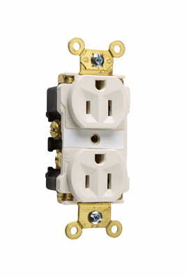 Product image for Pass & Seymour 5262-AW Industrial Extra Heavy-Duty Spec Grade Duplex Receptacle, Back & Side Wire, 15A 125V - White