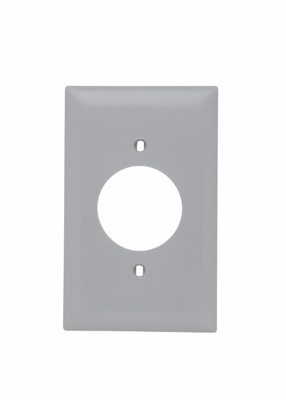 Product image for Pass & Seymour TP720-GRY 1Gang Wall Plate, 1.5938" Power Outlet Receptacle, Nylon, Standard - Gray